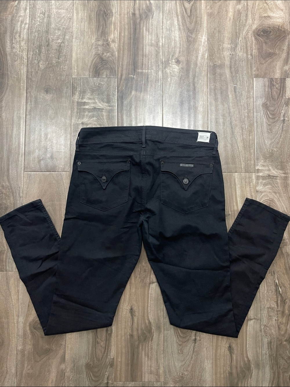Like New Womens Hudson Jeans Black Flap Pocket Collin Skinny Size 31